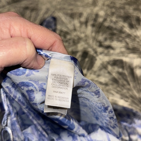 ADONNA Blue Floral Satin Gown and Robe Set EUC SZ M - Picture 7 of 7